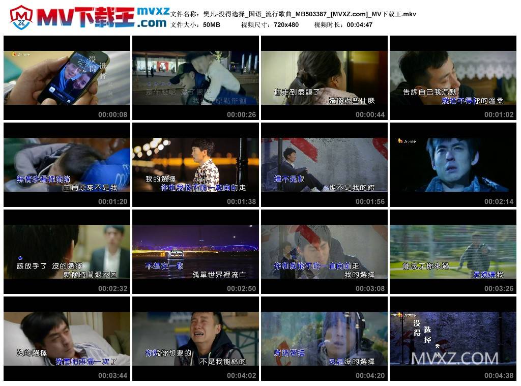 樊凡-没得选择_国语_流行歌曲_MB503387